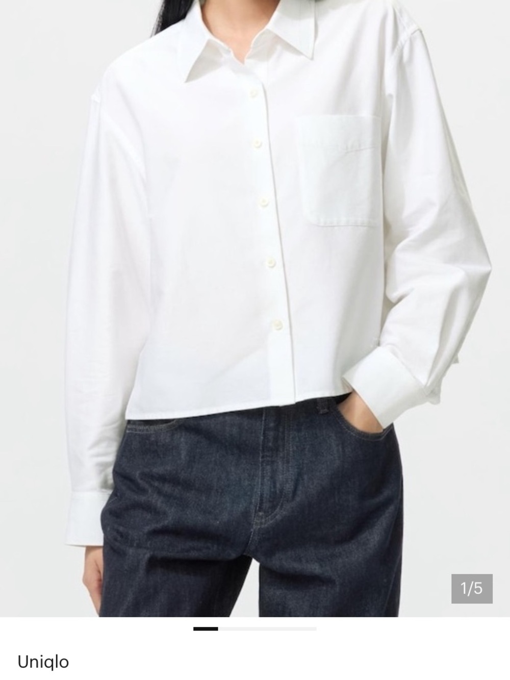 Uniqlo JW Anderson Oxford Boxy Cropped Shirt size L